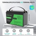Акумулятор DATOUBOSS 12V 100Ah LiFePO4 с BMS 100A с глубоким циклом зарядки/разрядки