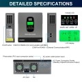 Гибридный инвертор DATOUBOSS 1800 Вт 12 В, с чистой синусоидой, система защиты BMS, с MPPT 150 А для 12 В батарей