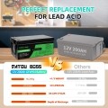 Акумулятор DATOUBOSS 12V 200Ah LiFePO4 с BMS 200A с глубоким циклом зарядки/разрядки