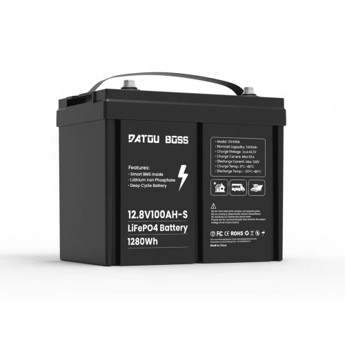 Акумулятор DATOUBOSS 12V 100Ah LiFePO4 с BMS 100A с глубоким циклом зарядки/разрядки