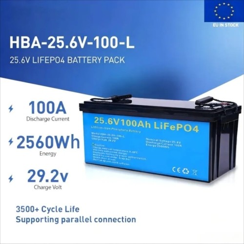 Аккумулятор DAXTROMN 25.6V(24V) 100AH ​​2560Wh Lifepo4 с BMS 100A с глубоким циклом зарядки/разрядки BMS 100A