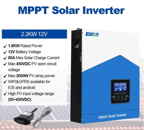 Гибридный инвертор EASUN 2.2kW 12V ISolar-SMH-II-2.2KW (2200VA/1800W, Max CH 80A, AC 60) Wi-Fi