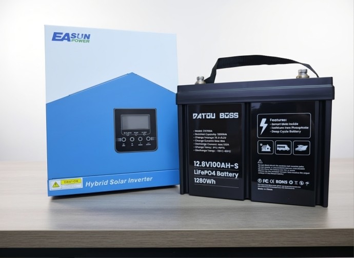 Комплект резервного питания 2,2 кВт EASUN 2.2kW 12V + LiFePO4 12V 100Ah 1280Wh для квартиры, дома, инвертора 2200Вт