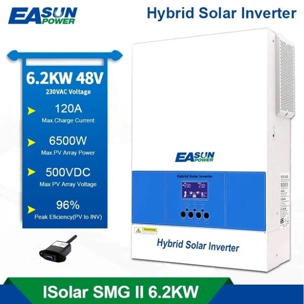 Гибридный инвертор EASUN 6.2kW 48V ISolar-SMG-II-6.2KW-48V (6200VA/6200W, Max CH 120A, AC 80) Wi-Fi