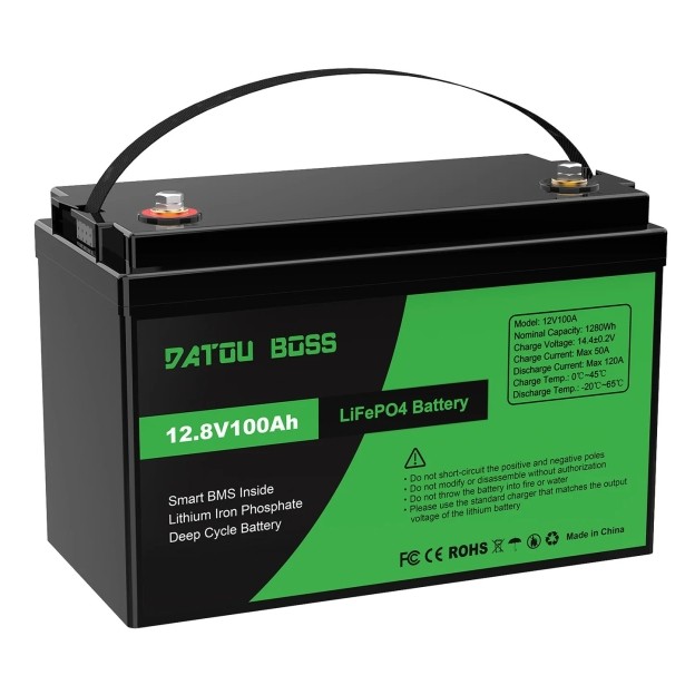 Акумулятор DATOUBOSS 12V 100Ah LiFePO4 с BMS 100A с глубоким циклом зарядки/разрядки