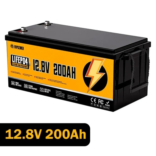 Акумулятор AVPOZWER 12V 200Ah LiFePO4 с BMS 200A с глубоким циклом зарядки/разрядки BMS 200A
