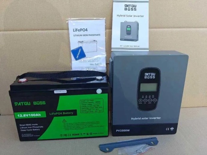 Комплект резервного живлення 1,8 кВт DATOUBOSS DT-1218M + LiFePO4 12V 100Ah 1280Wh для квартири, будинку, інвертор 1800Вт