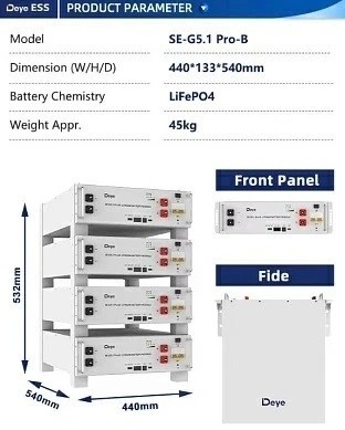 Акумулятор Deye SE-G5.1 Pro-B LiFePO4 LV 51.2v 100AH 5.12kWh