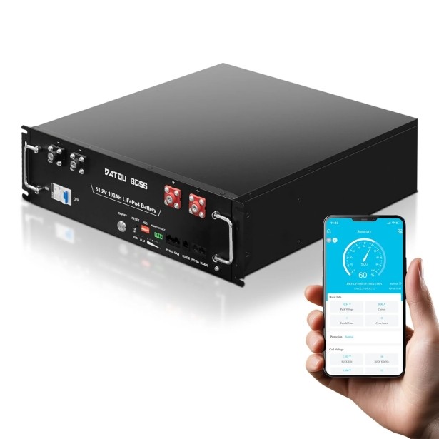 Аккумулятор DATOUBOSS 51.2V 100Ah с глубоким циклом зарядки/разрядки 100A BMS