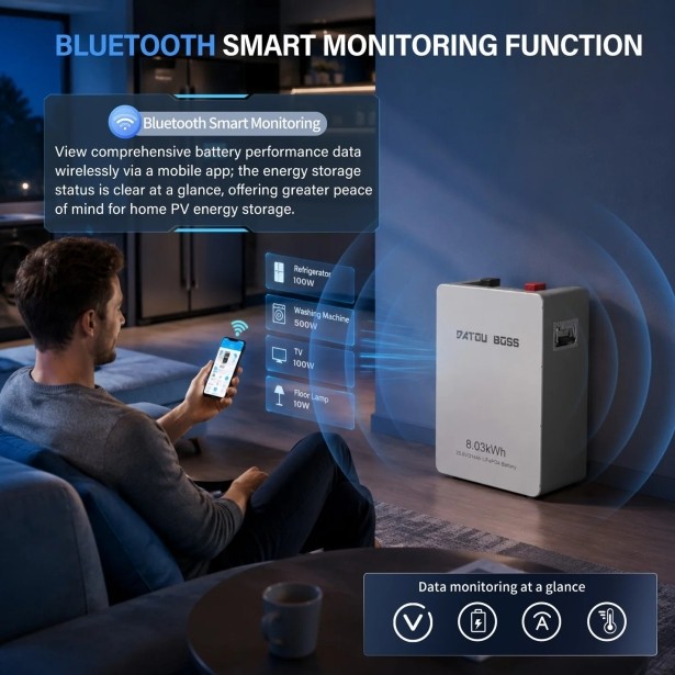 Портативный блок питания DATOUBOSS 24V 314Ah, 8kWh з LiFePO4 та системою BMS 150A