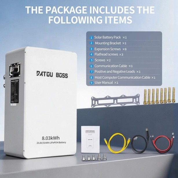 Портативный блок питания DATOUBOSS 24V 314Ah, 8kWh з LiFePO4 та системою BMS 150A