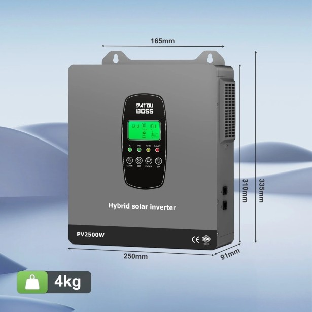 Гибридный инвертор DATOUBOSS 1800 Вт 12 В, с чистой синусоидой, система защиты BMS, с MPPT 150 А для 12 В батарей