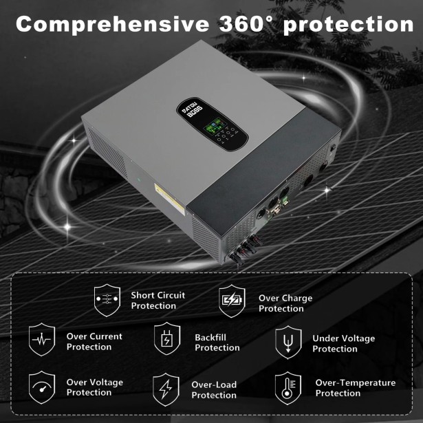 Гибридный инвертор DATOUBOSS 11000 Вт 48 В, с чистой синусоидой, система защиты BMS, с MPPT 150 А