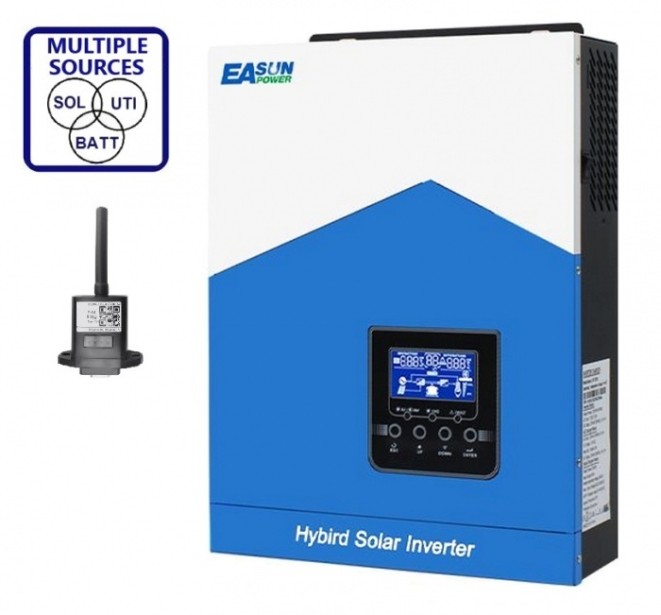 Гибридный инвертор EASUN 2.2kW 12V ISolar-SMH-II-2.2KW (2200VA/1800W, Max CH 80A, AC 60) Wi-Fi