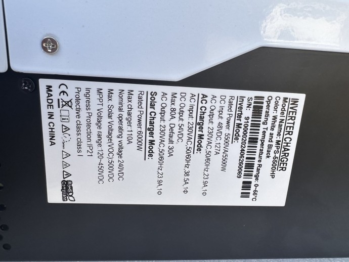 Гібридний інвертор Daxtromn HGP-5500W, 48 В, 80 А, 5500 Вт (безперебійник, UPS, ДБЖ)
