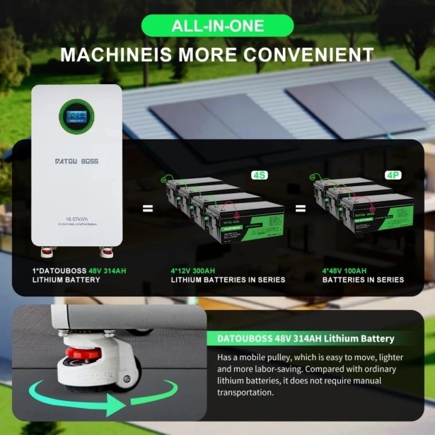 11 кВт LiFePO4 Комплект резервного питания с Wi-Fi инвертором Daxtromn Power. Портативный блок питания DATOUBOSS LFP48-314-FSD 48V 314Ah с LiFePO4 и системой BMS 200A 
